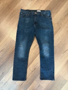 Men's Dark Blue slim straight denim Jeans